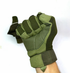 Перчатки тактические военные уличные L 22 см зеленый - изображение 5