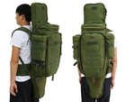 Рюкзак тактический армейский с отделением для оружия 9.11 для охоты и рыбалки пиксельный хаки зеленый 70 л - изображение 3