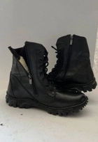Зимові військові черевики на застібці-змійці Чорні KH, підошва Energy (KH9-SHORT-ZM-WT-BL-EG-45) - изображение 1