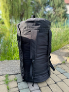 Сумка баул-рюкзак влагозащитный тактический армейский военный 120 л черный - изображение 6
