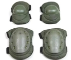 Комплект захисту тактичної наколінники, налокітники MHZ F002, олива - зображення 1