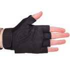 Щільні тактичні армійські рукавички з відкритими пальцями на липучці для риболовлі полювання PRO TACTICAL чорні АН8811 розмір М - зображення 4