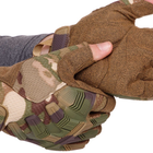 Щільні тактичні армійські рукавички з відкритими пальцями на липучці для риболовлі полювання PRO TACTICAL камуфляжні АН8808 розмір L - зображення 3