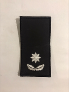 Пагон Шеврони з вишивкой Майор поліції (чорний фон-білі зірки) роз. 10*5 см - зображення 1