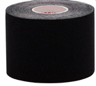 Кінезіо Тейп Kinesiology Tape 5см х 5м еластичний чорний пластир індивідуальна упаковка - зображення 1