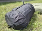 Баул сумка рюкзак туристический 120 л размер 82*42 см чёрный цвет с внутренним прорезиновым шаром чёрный цвет - изображение 13