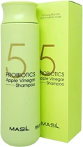 М'який безсульфатний шампунь Masil 5 Probiotics Apple Vinegar Shampoo з пробіотиками та яблучним оцтом 300 мл (8809744060439)