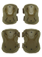 Комплект наколенники и налокотники тактические (защитные) Eagle KN-04 Олива - изображение 1