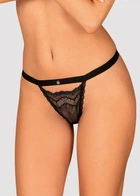Трусики стринги с бантиком Obsessive Isabellia Черные L/XL (59982)