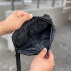 Тактична чорна нагрудна сумка барсетка через плече бананка PUSHKA - зображення 10