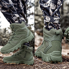 Ботинки тактические Lesko GZ702 Green р.46 военная спецобувь на шнуровке демисезон - изображение 5