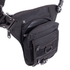 Маленькая тактическая нейлоновая сумка на пояс плечо военная охотничья для мелочей SILVER KNIGHT черная АН176 - изображение 4