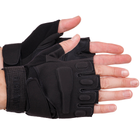 Защитные тактические военные перчатки без пальцев для охоты рыбалки BLACKHAWK черные АН4380 размер М - изображение 1