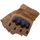 Захисні тактичні військові рукавички без пальців із захисними кісточками для полювання PRO TACTICAL хакі АН8805 розмір М - зображення 6