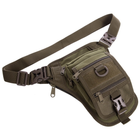 Маленькая тактическая нейлоновая сумка на пояс бедро плечо военная охотничья для мелочей SILVER KNIGHT оливковая АН176 - изображение 3