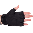 Защитные тактические военные перчатки без пальцев с защитными костяшками для охоты PRO TACTICAL черные АН8805 размер М - изображение 4