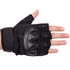 Защитные тактические военные перчатки без пальцев с защитными костяшками для охоты PRO TACTICAL черные АН8805 размер М - изображение 5