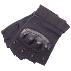 Защитные тактические военные перчатки без пальцев с защитными костяшками для охоты PRO TACTICAL черные АН8805 размер М - изображение 6