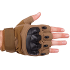 Защитные тактические военные перчатки без пальцев с защитными костяшками для охоты PRO TACTICAL хаки АН8805 размер L - изображение 5