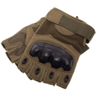 Защитные тактические военные перчатки без пальцев с защитными костяшками для охоты PRO TACTICAL оливковые АН8805 размер М - изображение 6
