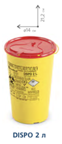 Контейнер для сбора игл и мед. отходов AP Medical DISPO емкость 2 л. с PP, круглый (00282) - изображение 4