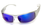 Очки защитные открытые Global Vision BAD-ASS-1 Silver (blue) синие зеркальные - изображение 5