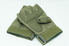 Тактичні рукавички безпалі захисні L Олива - зображення 2