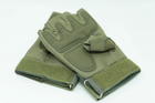 Тактические перчатки беспалые защитные L Олива - изображение 2