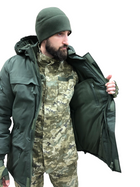 Тактична куртка хакі зсу чоловіча, зимова утеплена з капюшоном Розмір 48-50 зріст 167-179 - зображення 9