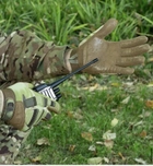 Перчатки тактические военные-армейские PROTECTOR с защитой костяшек кулака и прорезиненной ладонью, боевые L Multicam BMM39770-1 - изображение 5