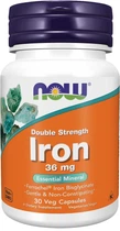 Мінерали NOW Iron (бісгліцинат) 36 мг 30 капсул (733739110794)