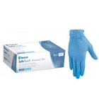 Рукавички нітрилові Medicom SafeTouch® Slim Blue текстуровані без пудри блакитні розмір M 500 шт (3,6 г.) - изображение 1