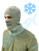 Шапка балаклава 2в1 зимняя тактическая цвет олива, зимова шапка балаклава тактична, універсальній розмір, Bounce BLK2-4118 - изображение 3
