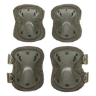 Прочные тактические наколенники и налокотники комплект защиты для коленей и локтей PRO TACTICAL оливковые АН7495 - изображение 6