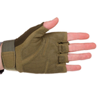 Тактические перчатки без пальцев военные армейские для рыбалки охоты с защитой TACTICAL Оливковые (BC-8811) XL - изображение 3