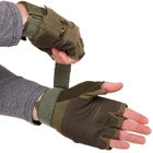 Тактические перчатки без пальцев военные BLACKHAWK Для рыбалки для охоты Полиэстер Оливковый (BC-4380) L - изображение 4