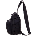 Міцна тактична сумка рюкзак через плече військове однолямкове з тканини SILVER KNIGHT Чорна (115) - зображення 3