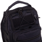 Міцна тактична сумка рюкзак через плече військове однолямкове з тканини SILVER KNIGHT Чорна (115) - зображення 8
