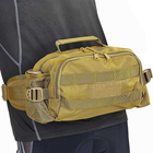 Маленька поясна тактична сумка бананка на пояс через плече військова SILVER KNIGHT Хакі (9100) - зображення 2