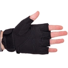 Защитные тактические перчатки без пальцев Военные перчатки открытые TACTICAL Полиэстер Кожзам Черный (BC-8805) L - изображение 3