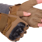 Защитные тактические перчатки без пальцев Военные перчатки открытые TACTICAL Полиэстер Кожзам (BC-8805) M - изображение 5