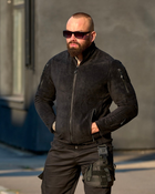 Мужская флисовая кофта Черная с карманами и резинкой для регулирования размера 2XL - изображение 2