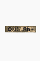 Шеврон O(I) Rh + на пікселі 12 х 2,5 см (2000989177470) - зображення 1