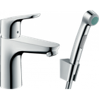 Cмеситель для гигиенического душа HANSGROHE Focus на умывальник с лейкой однорычажный хром латунь с донным клапаном 31927000