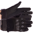 Перчатки тактические с закрытыми пальцами и усиленным протектором OAKLEY размер M черные BC-4623 - изображение 2