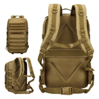 Рюкзак тактический военный штурмовой Protector plus S458 45л с системой Molle coyote brown - изображение 4