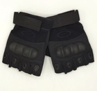 Тактичні рукавиці LeRoy Combat без пальців розмір - М (чорні) - зображення 1