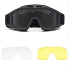 Очки тактические маска защитные для стрельбы балистические ЗСУ (3 стекла в комплекте) Черные - изображение 8