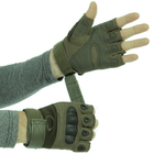 Перчатки тактические военные-армейские OAKLEY беспалые с защитой костяшек, боевые, с открытыми пальцами XL оливковый BC-4624 - изображение 2