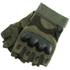 Перчатки тактические военные-армейские OAKLEY беспалые с усиленной защитой костяшек, боевые, с открытыми пальцами XL оливковый BC-8788 - изображение 6